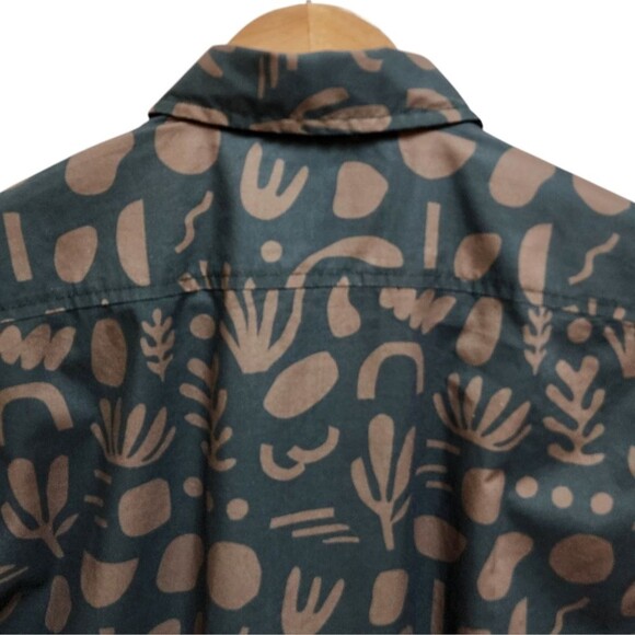 Howler Bros Mansfield Shirt Mens S Cotton Poly Distant Forms Dark Forest Print - Picture 6 of 16